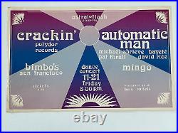 Crackin' Automatic Man David Rice Original Concert Poster Bimbo's San Francisco