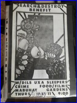 Crime Punk Flyer Concert Poster Mabuhay S&m San Francisco 1978 Art Rock Bondage
