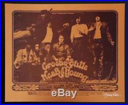 Crosby, Stills, Nash & Young 1970 CONCERT POSTER Signed by Randy Tuten PORTLAND