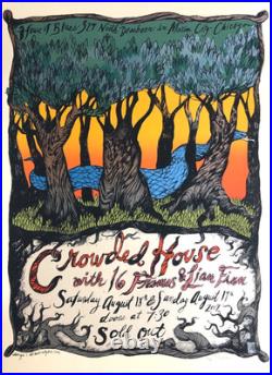 Crowded House Silkscreen Concert Poster by Diana Sudyka Signed & Numbered 2007