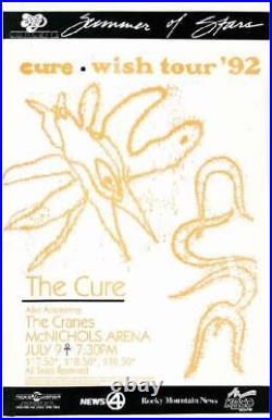 Cure Denver Colorado 1992 Concert Poster Rare Orig