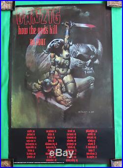 DANZIG Vintage Poster 90's CONCERT 1992 U. S. TOUR CITIES How The Gods Kill GLENN