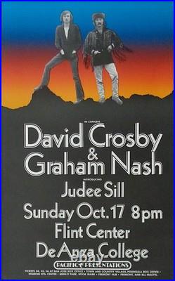 DAVID CROSBY GRAHAM NASH 1972 CUPERTINO concert poster 14x23 NM