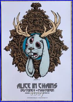 DEFTONES Alice In Chains MASTADON Jermaine Rogers 2010 BOSTON Concert Poster