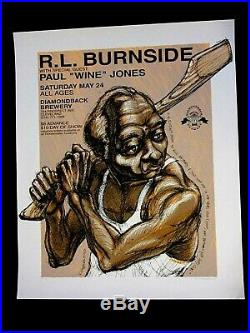 DEREK HESS R. L. Burnside Concert Poster Signed #'d Limited Ed. 1997