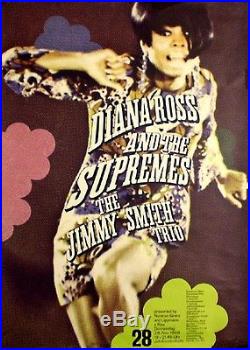 DIANA ROSS AND THE SUPREMES German A1 1968 concert poster GUNTHER KIESER Art