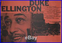 DUKE ELLINGTON 1958 German A1 concert poster GUNTHER KIESER Art JAZZ NEAR MINT