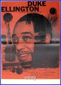 DUKE ELLINGTON mega rare vintage original 1958 concert poster HUGE A0 KIESER