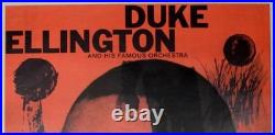 DUKE ELLINGTON mega rare vintage original 1958 concert poster HUGE A0 KIESER