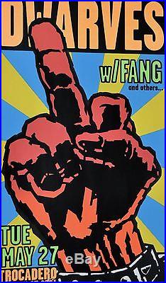 DWARVES with FANG Silkscreen Concert Poster by Kozik c. 1997 Trocadero, SF