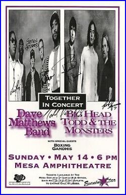 Dave Matthews Band 1995 concert tour autographed GIG poster JSA authenticity
