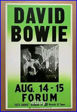 David Bowie Forum ORIGINAL Concert Cardboard Colby Poster EX- 1983