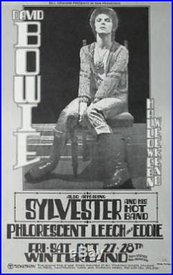 David Bowie Original San Francisco Winterland Concert Poster Signed Randy Tuten