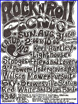 Detroit MI GRANDE BALLROOM ERA Original Concert Poster ROCK & ROLL PICNIC