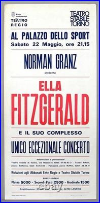 ELLA FITZGERALD mega rare vintage original Turin, Italy 1971 concert poster
