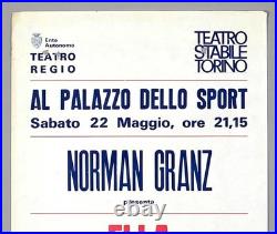 ELLA FITZGERALD mega rare vintage original Turin, Italy 1971 concert poster