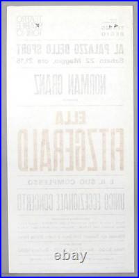 ELLA FITZGERALD mega rare vintage original Turin, Italy 1971 concert poster