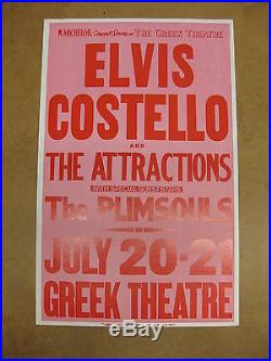 ELVIS COSTELLO Greek Theatre 1982 US ORG Cardboard CONCERT POSTER Plimsouls PUNK