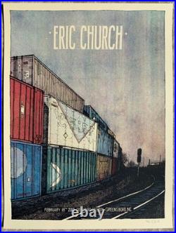 ERIC CHURCH Greensboro NC 2012 Country Rock Concert #30/295 SCREEN PRINT Poster