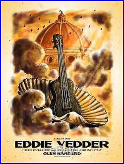Eddie Vedder Pearl Jam Concert Poster Firenze Florence, Italy AP Variant /100