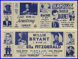 Ella Fitzgerald BILLIE HOLIDAY Louis Armstrong 1946 Apollo Concert Handbill WOW