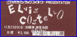 Elvis Costello Concert Ticket Stubs 1978 in Osaka Japan Rare