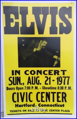 Elvis Poster-original-hartford, Ct-10/21/77 First Concert Cancelled Due To Death