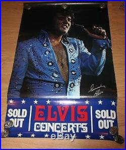 Elvis Presley Original Blue Boy Concert Poster with SOLD OUT Bottom 1970's