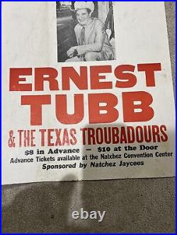 Ernest Tubb. Poster Hatch Show Print Concert Poster. Natchez Miss. Original