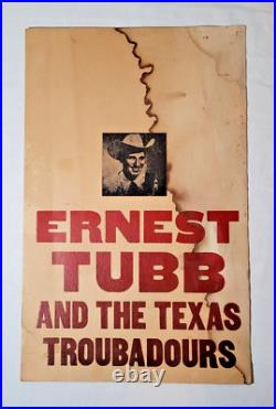 Ernest Tubb and the Texas Troubadours Concert Poster Original RARE