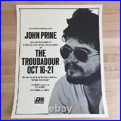 Excellent Original 1973 John Prine Troubadour Concert Series Show Poster