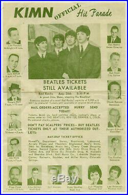 Extraordinary Original THE BEATLES 1964 Red Rocks, Colorado Concert Handbill