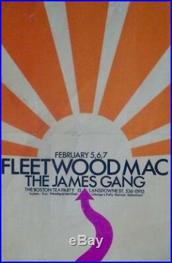 FLEETWOOD MAC JAMES GANG BOSTON TEA PARTY 1970 concert poster RARE