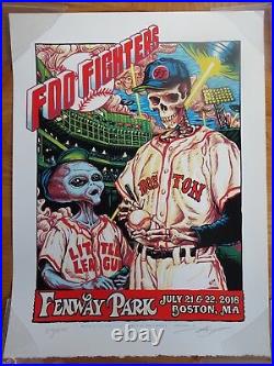 FOO FIGHTERS July 2018 FENWAY PARK SKULL Concert Poster Dave Grohl TED WILLIAMS