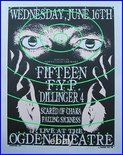 Fifteen Poster with F. Y. P, Dillinger Four, Scared of Chaka 1999 Concert