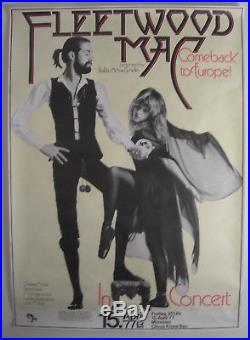 Fleetwood Mac Concert Tour Poster 1977 Rumours Mick Fleetwood Stevie Nicks