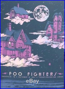 Foo Fighters 10-18-2017 Knoxville TN Concert Tour Iridescent Foil Poster AE 30