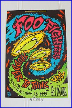 Foo Fighters 1995 Original Concert Poster from San Francisco Fillmore chris shaw