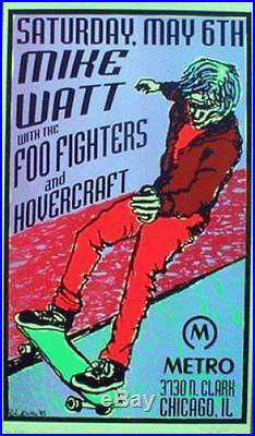 Foo Fighters Mike Watt Concert Poster Kuhn Chicago 1995 Silkscreen Original