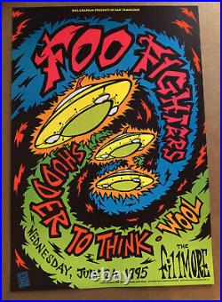 Foo Fighters Poster 1995 F-195 Fillmore Blacklight Shaw Not Nirvana Pearl Jam