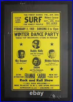 Framed Buddy Holly & Ritchie Valens Final Concert Poster The Day The Music D