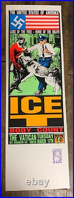 Frank Kozik 1992 Ice-T/Body Count Concert Poster S&N Houston @ Vatican TX