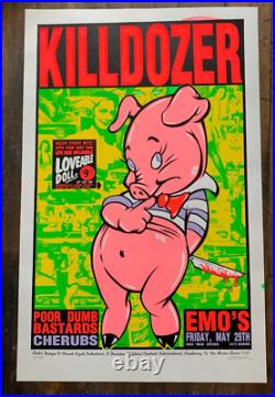 Frank Kozik 1992 Killdozer Concert Poster S&N With Poor Dumb Bastards/Cherubs