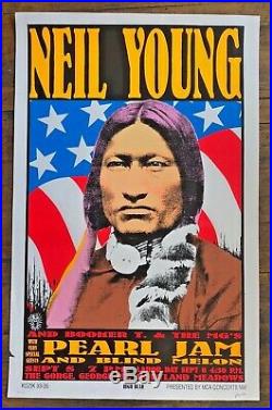 Frank Kozik 1993 Pearl Jam Neil Young Concert Poster High Bear S/N Print