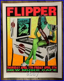 Frank Kozik 1994 Flipper Concert Poster S&N @ New Music Cafe NYC Grunge