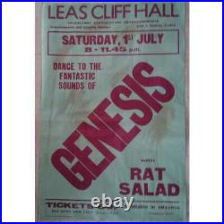 GENESIS Leas Cliff Hall Folkestone 01.07.1972 UK original promo Concert POSTER