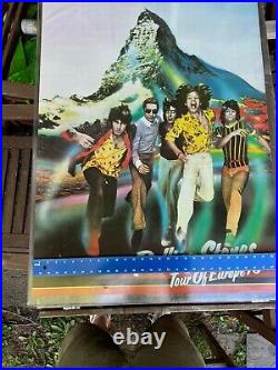 GIANT 39x29 Rolling Stones Original European 1976 Tour Concert Poster Rare