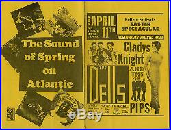 GLADYS KNIGHT and the PIPS The Dells Original 1971 Concert Handbill / Flyer