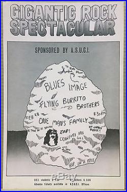 GRAM PARSONS FLYING BURRITO BROTHERS Original 1969 Concert Poster