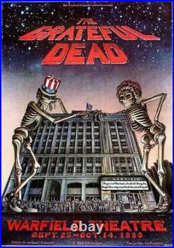 GRATEFUL DEAD 1980 TOUR WARFIELD THEATRE 2nd PRINTING CONCERT POSTER / NM 2 MINT